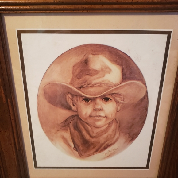 Vel Miller Signed Prints Little Cowboy & Little Western Girl - Picture 3 of 11